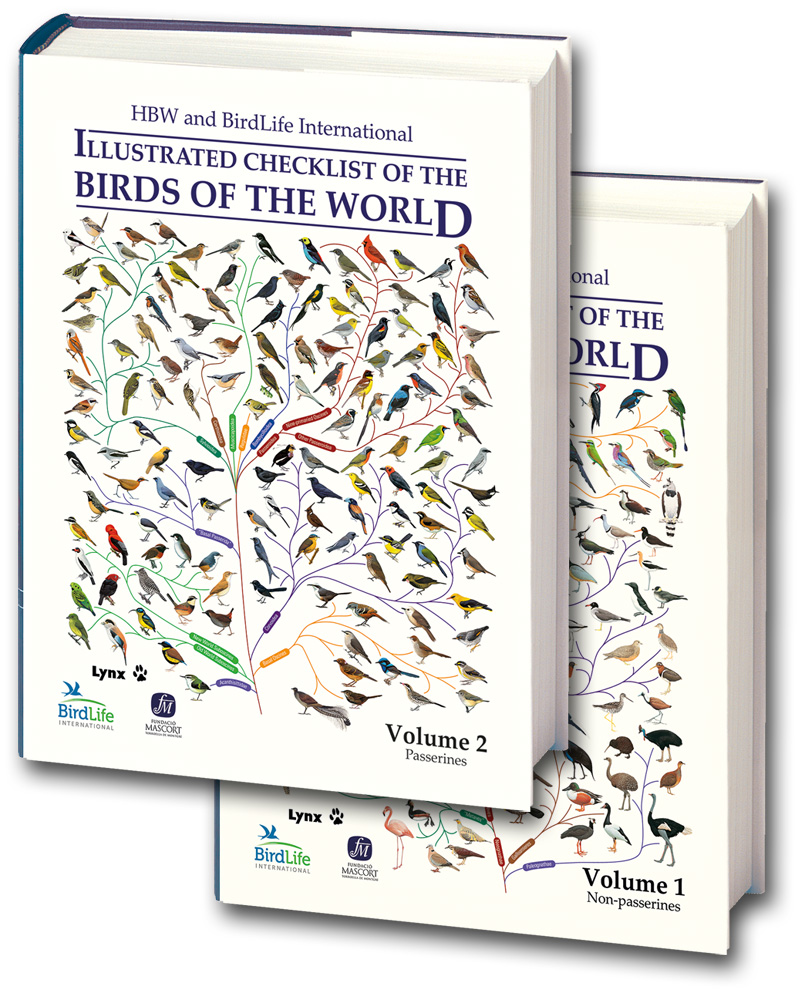 HBW and BirdLife International Illustrated Checklist of the Birds of the World. SET of TWO Volumes book cover image